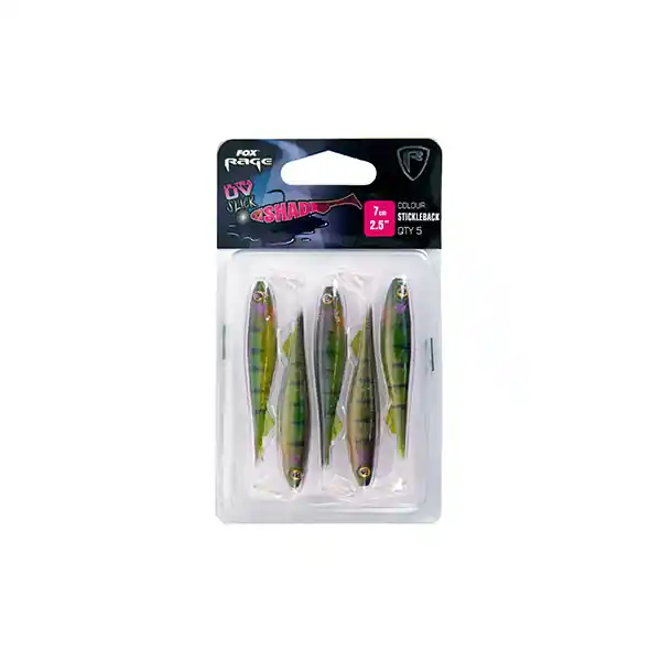 Laatste Versie Fox Rage Slick Shad Stickleback Ultra UV Packs 5pcs 7cm 5pcs