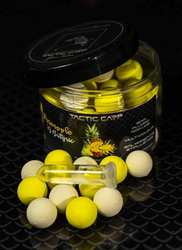 Aanbieding Tactic Carp Pineapple 'n Butric Pop Ups 15mm (Incl. Appetite Stimulator)