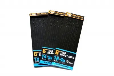 Snelle Levering Guru LWGS Ready Rig Barbless Pole Onderlijnen 15cm (8pcs) 0.13mm (Haakmaat 18)