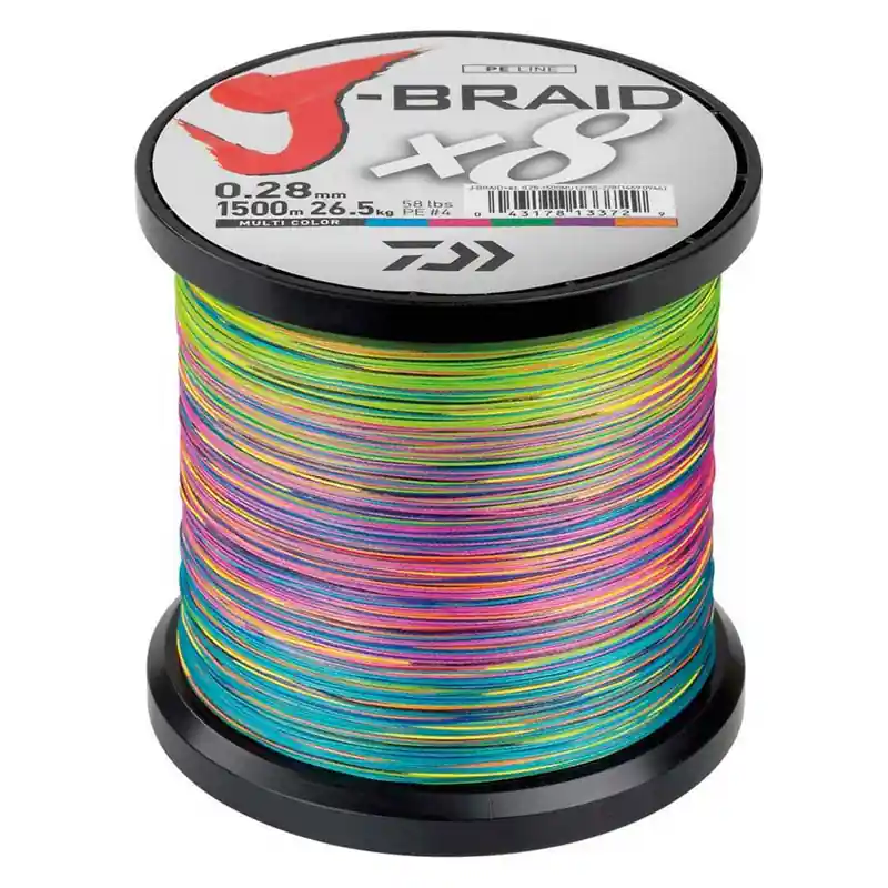 Meest Verkocht Daiwa J-Braid X8 Gevlochten Lijn Multi Colour 1500m 0.13mm (8kg)
