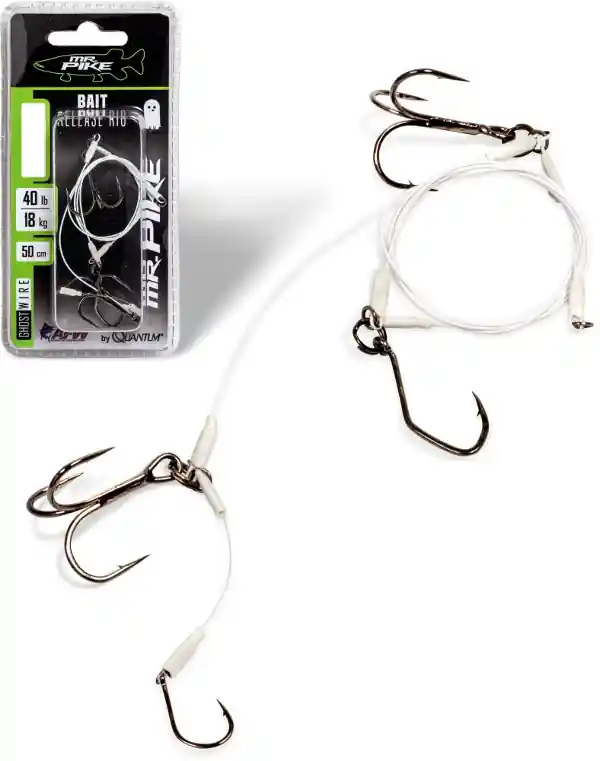 Quantum Mr. Pike Ghost Traces Bait-Release-Rig 50cm 2 Express Levering