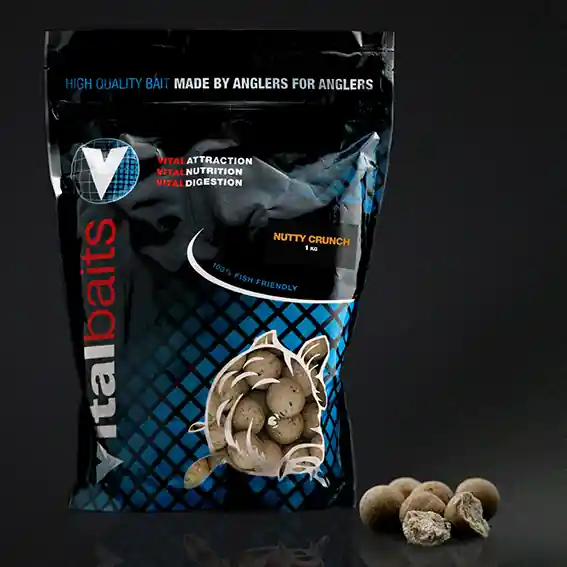Aanbieding Vital Baits Boilies Nutty Crunch (1kg) 14mm