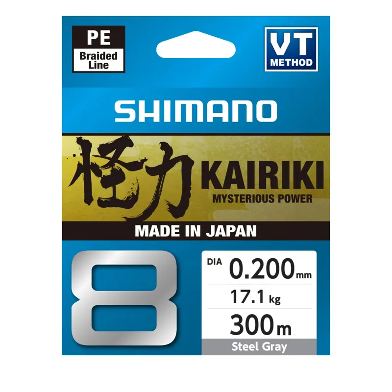 Laatste Versie Shimano Kairiki 8 Steel Gray Gevlochten Lijn 0.200mm | 17.1kg (300m)