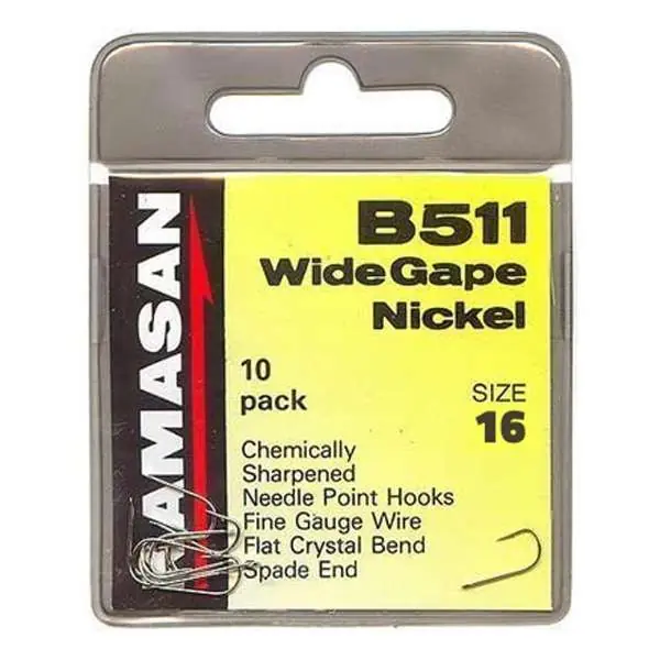 Kamasan B511 Wide Gape Nickel Barbed | Haak | Haakmaat 16 Dagaanbieding