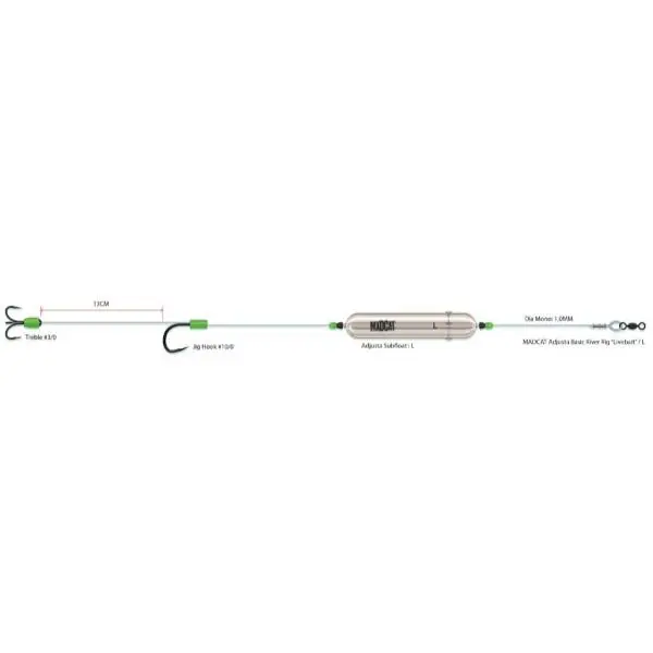 Madcat Adjusta Basic River Rig | Onderlijn | Livebait | Maat L Laatste Versie