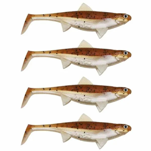 Betaalbaar Senshu Real Fin Shad 8 | Magic Motoroil | 8cm | 4g | 4 Stuks