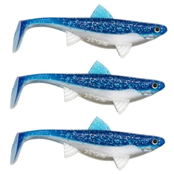 Betrouwbaar Senshu Real Fin Shad 12 | Flaky Blue | 12cm | 13g | 3 Stuks