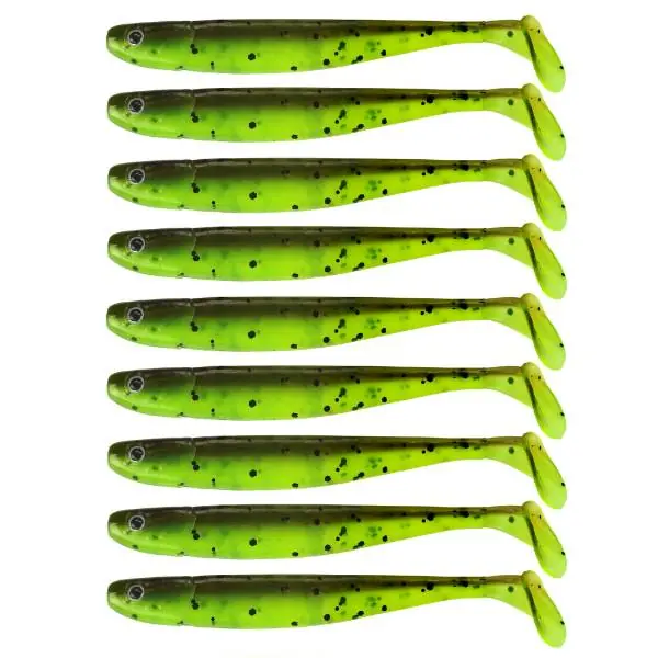 Snelle Levering Eurocatch Fishing Jig n Swim Shad | UV Chartreuse Brownie | 7.5cm | 9 Stuks