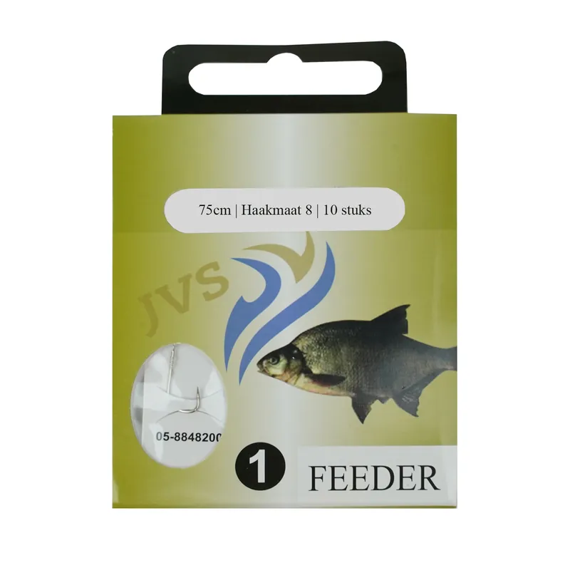Superprijs JVS Feeder Onderlijn | 125cm | Haakmaat 14 | 10 stuks