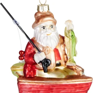Betrouwbaar Glazen Kerstbal Kerstman met Hengel