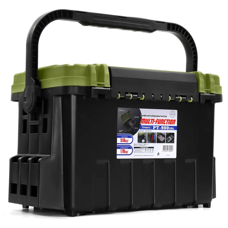 Eurocatch Pro-Tackle Competition XL Tackle box - Viskoffer - 54x34x35cm Zwart/Groen Direct Beschikbaar