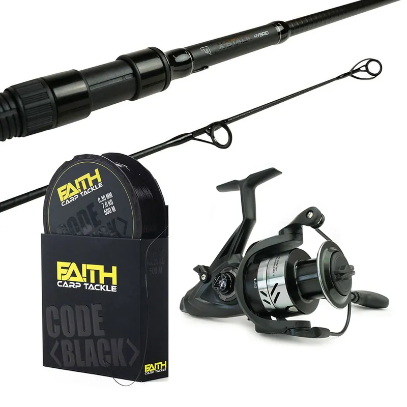 Faith Hengelset X-Stalk Hybrid 10Ft - 3.00lbs - Faith Nobilis LL 3500 Freerunner - 500m Nylon Lijn oneshot Uitverkoop