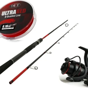 DLT Goliath Allround-Spinhengel-Set 2,40 m – 10–40 g – hengel -Set – Hengel + Molen en gevlochten lijn Speciale Aanbieding