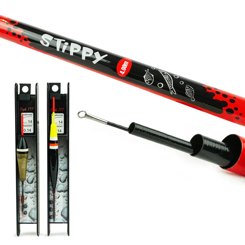 Fish-Xpro Vaste hengelset 4m - Telescoop Hengel - Witvisset - Visset - incl 2 Vistuigjes Seizoensaanbieding