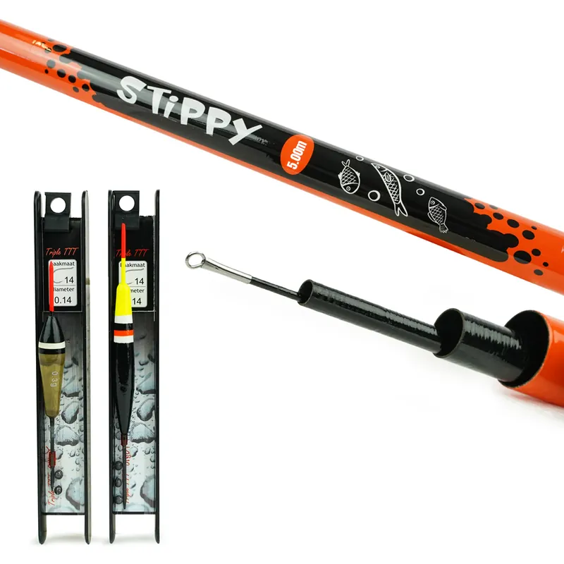 Fish-Xpro Vaste hengelset 5m - Telescoop Hengel - Witvisset - Visset - incl 2 Vistuigjes Direct Verzonden