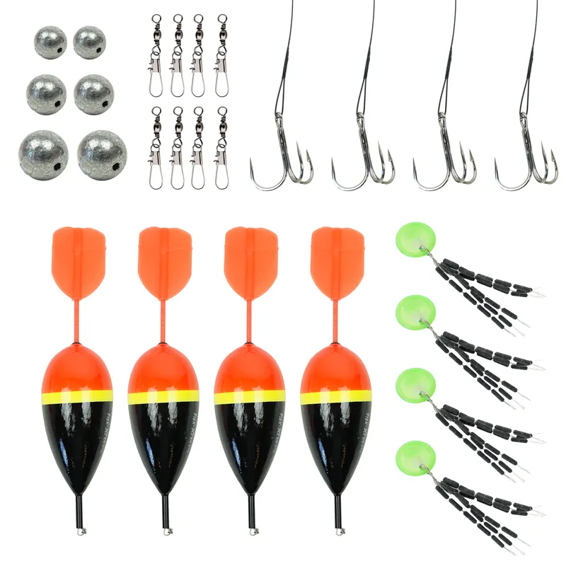 FishXpro Snoekset Doodaas Visset - Doodaas Vissen op Snoek - Snoekdobbers - Stalen Onderlijnen – Wartels Gratis Retour