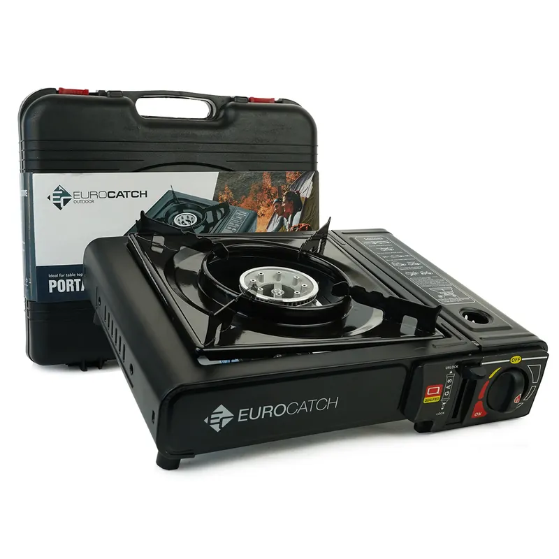 Eurocatch Outdoor - Kooktoestel op Gas - Gas Stove - Camping Kooktoestel - Gaspit - Gasfornuis - Gasstel - Cooker - Draagkoffer Actieprijs