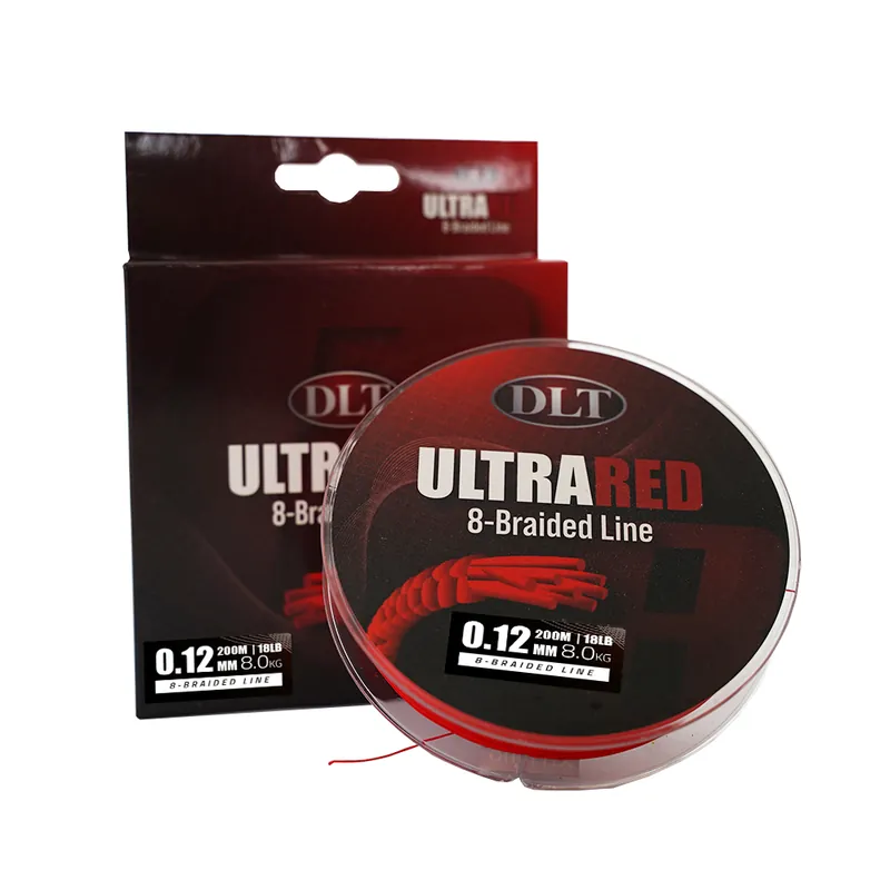 DLT UltraRed-8 Braided Line 200m 0.16mm 11kg - Gevlochten Lijn - 8-Braid Koop Online
