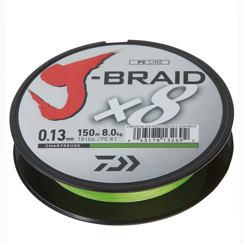 Daiwa J-Braid X8 | Chartreusse | Dyneema | 150m Laatste Kans