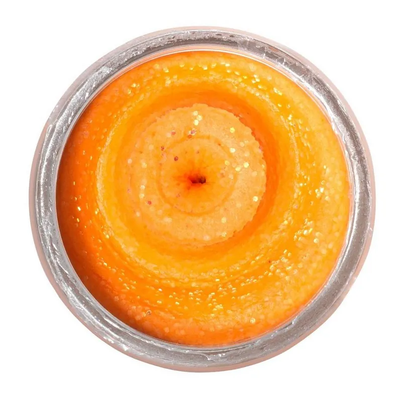 Berkley Natural Glitter Troutbait - Garlic - Fluo Orange Glitter Koopje