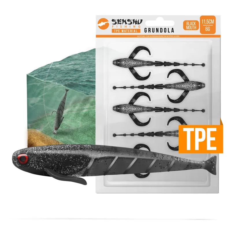Voordeelprijs Senshu Grondel 11,5cm - 6gr - 5 Stuks - Black Mouth