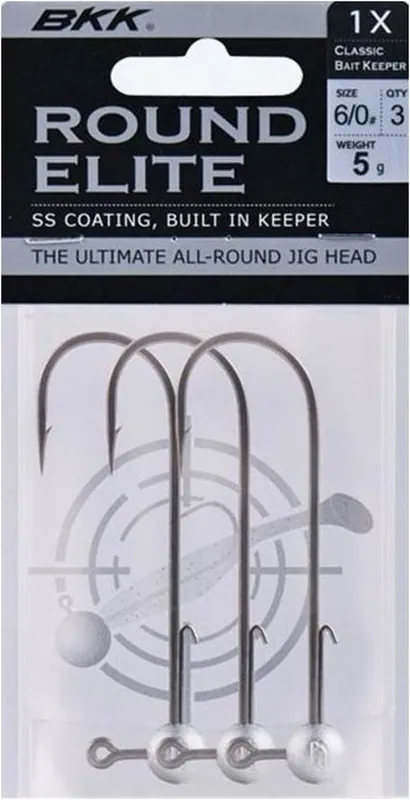 BKK Round Elite Jigheads + Baitkeeper - Grijs - 17g - 4/0# - 3pcs Bestel Nu