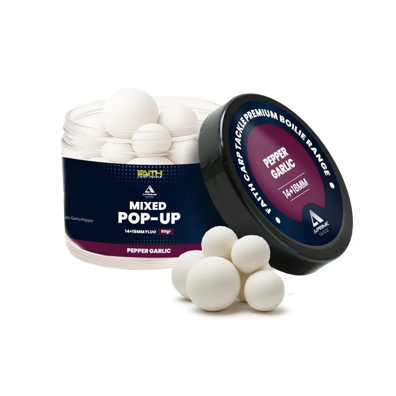 Meest Verkocht Faith A-Prime Pop-Ups - 14+18mm - 150ml - Garlic/Pepper
