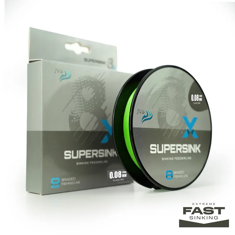 Hete Deal JVS SuperSink 8-Braid - Feederline - 200m - 0.10mm - 8kg - Sinking