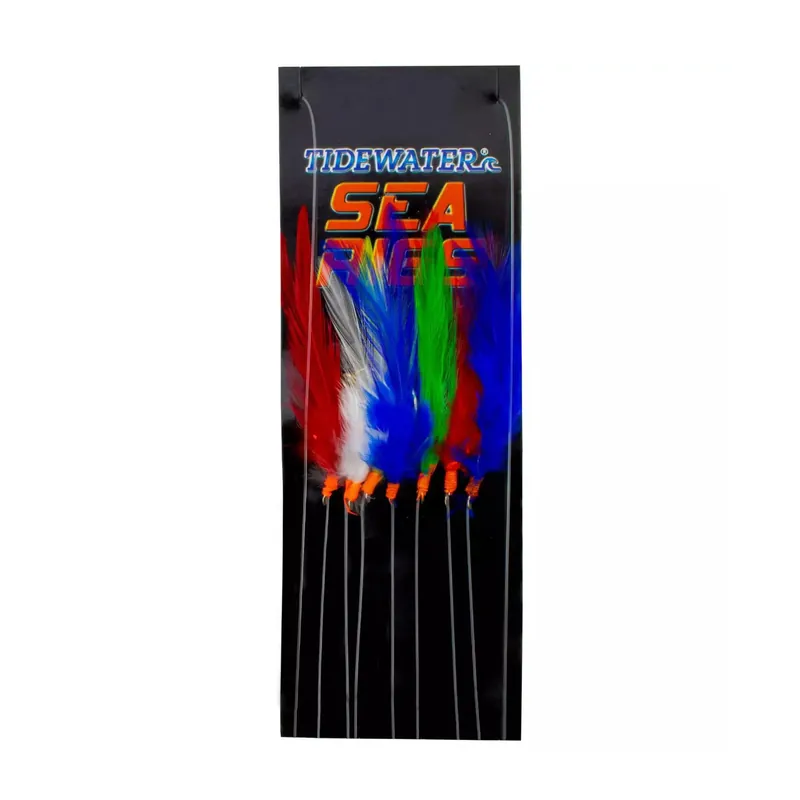 Goedkoop Eurocatch Fishing Sea Rig | Rainbow Feather | Haakmaat 3/0 | 7 Stuks - Perfect voor Makreel en Aasvisvangst!