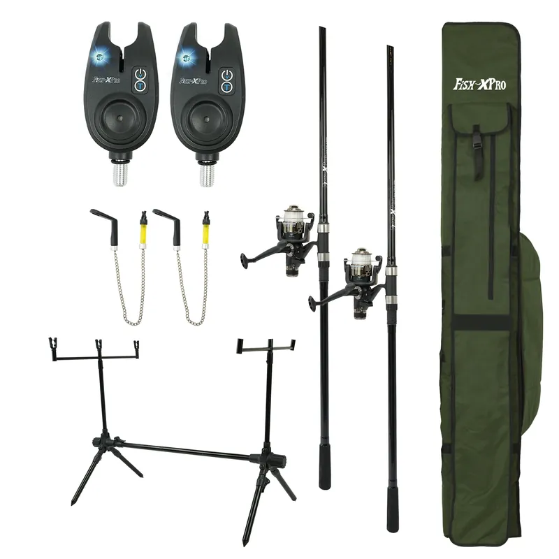 Premium FISH-XPRO Karperset - Carpset Pro Improve Set - 2-Rod - Karperhengelset