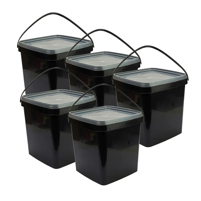 Tijdelijk Beschikbaar Eurocatch Emmer - Zwart met transparante deksel - Hersluitbaar - 5x - 5L