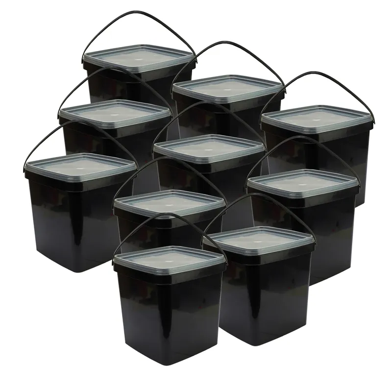 Koop Vandaag Eurocatch Emmer - Zwart met transparante deksel - Hersluitbaar - 10x - 5L