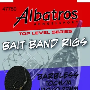 Voordeelprijs ALBATROS HENGELSPORT Toplevel Baitband Rig Medium Barbless 10cm (8stuks) Haak 10/22mm