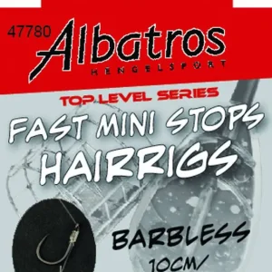 Express Levering ALBATROS HENGELSPORT Toplevel Fast Mini Stops Barbless 10cm (6stuks) Haak 10/22mm