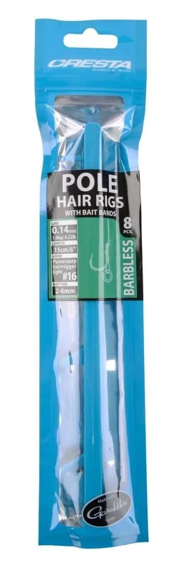 Gratis Retour CRESTA Pole Rigs + Baitband Barbless 15cm (8stuks) 12-0.16MM