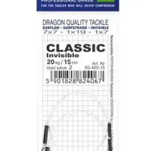 Favoriet DRAGON Fluorocarbon Baars & Snoekbaars Onderlijn (2stuks) 10kg 40cm