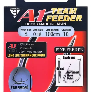 GAMAKATSU Booklet A1 Fine Feeder 100cm (10stuks) 8-0.18MM Hoge Kwaliteit
