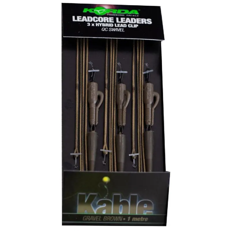 KORDA Leadcore Leader-Hybrid Lead Clip QC Swivel (3stuks) Gravel Hete Deal