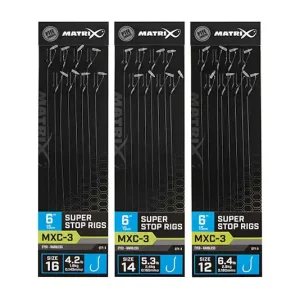 Weekendaanbieding MATRIX MXC-3 Super Stop Rigs Barbless 15cm (8stuks) Size 12 -0.18mm