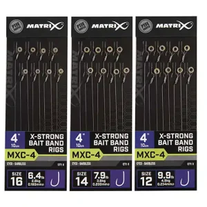Exclusieve Aanbieding MATRIX MXC-4 X-Strong Bait Band Rigs Barbless 10cm (8stuks) Size 14 - 0.20mm