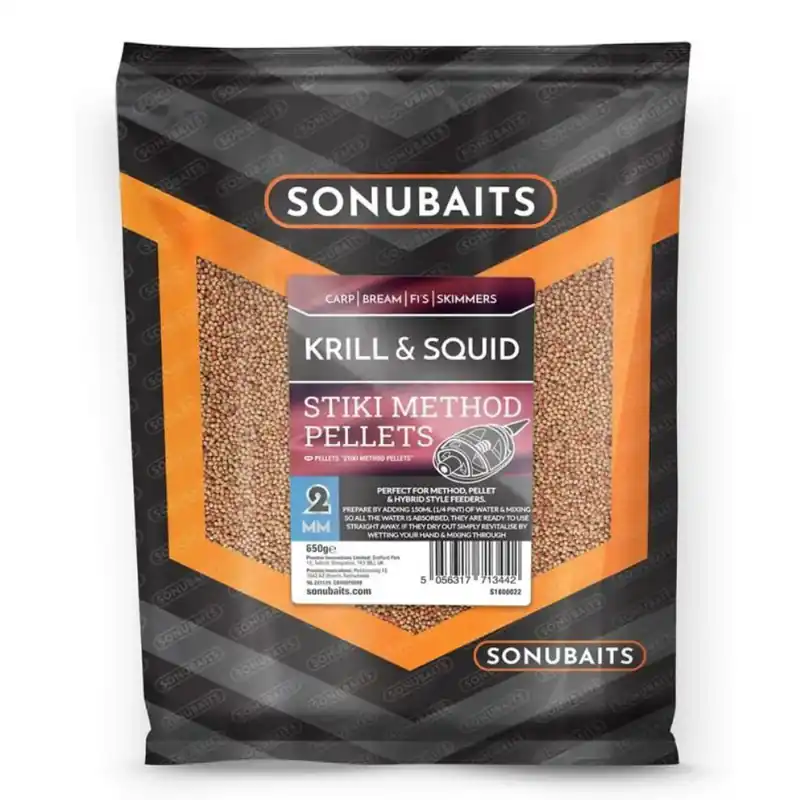 Gecertificeerd SONU BAITS Method Pellet Stiki Krill & Squid 2mm (650gr)