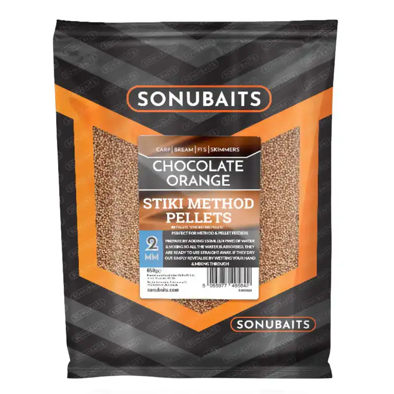 Premium SONU BAITS Method Pellets Stiki Chocolate Orange 2mm (650gr)