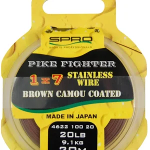 Beperkte Voorraad SPRO 1X7 Brown Coated Wire (20m) 0.40mm - 9.1kg/20lb