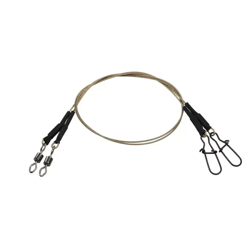 Coated Core49 Spin Leader L |4 | 30cm | 20Kg | 2Pcs | Brown Snelle Levering