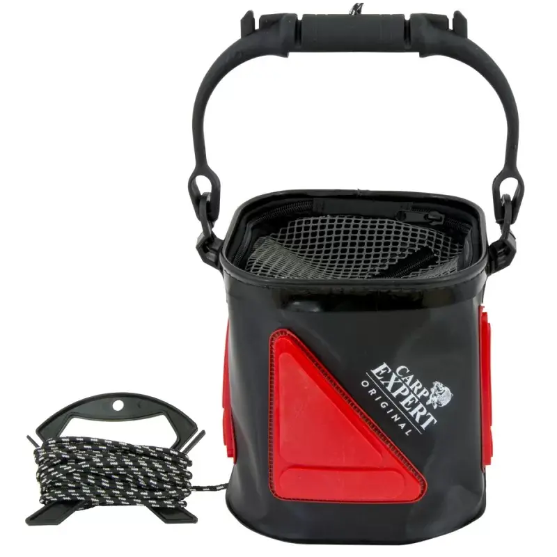 Beste Prijs Carp Expert Water Bucket | 18 x 18 x 18cm | Black en Red | Emmer