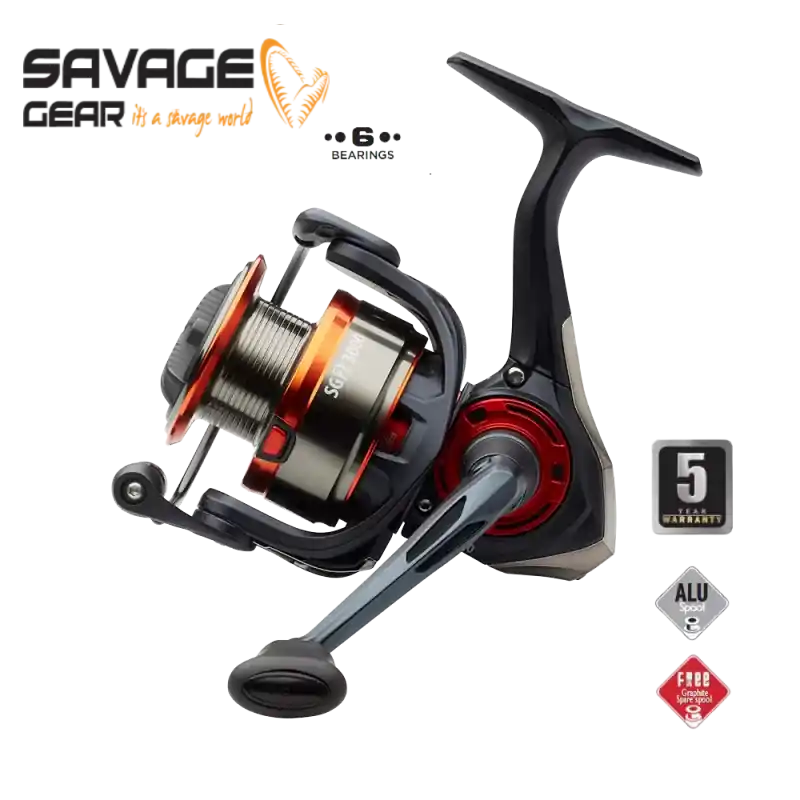 Savage Gear SG2 2500 FD |5 + 1BB | slip voorop | Incl. reserve spoel Beperkte Voorraad