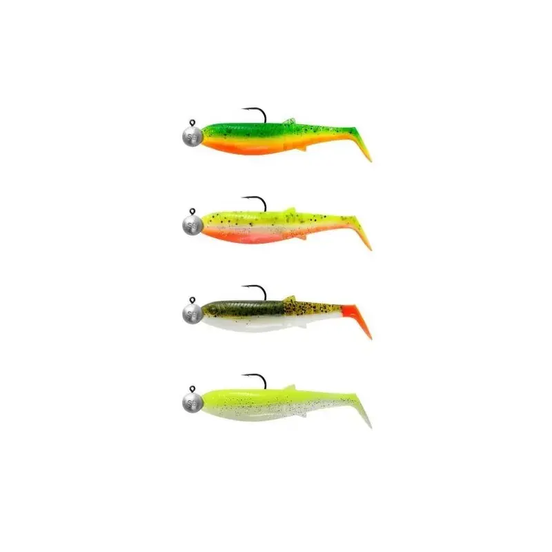 Favoriet Cannibal Shad Mix | Donker water | 8cm / 5g | #2/0 / 7.5g | 4.St