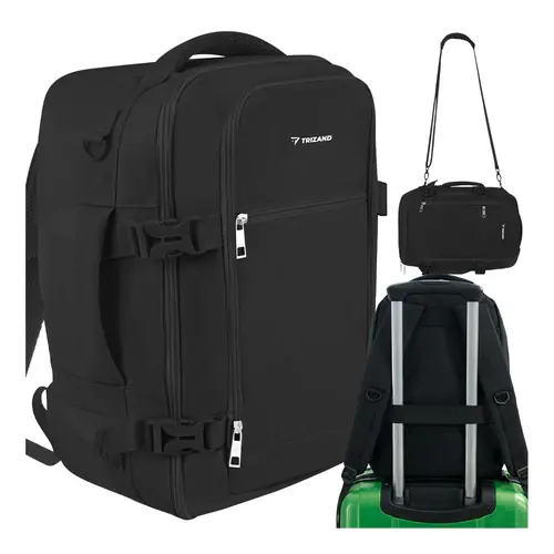 Trizand Reisrugzak 2-in-1 - 20L - Handbagage - 40 x 25 x 20 cm - Zwart Weekendaanbieding