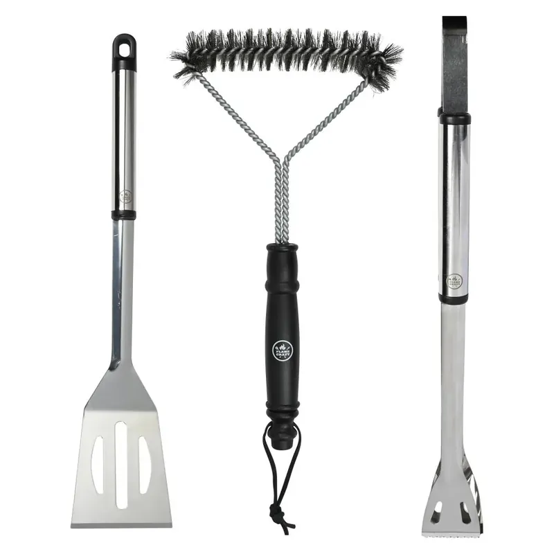 Benson BBQ Gereedschap Set Flamecraft - 3-Delig - RVS - Tang, Spatel & Vork Merkproduct