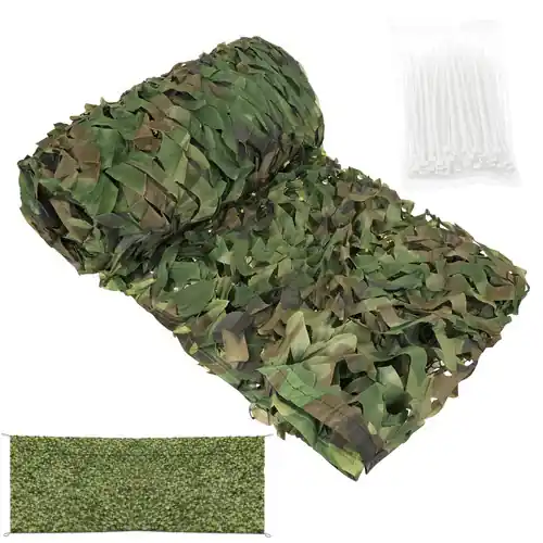 Finale Uitverkoop Gardlov Camouflagenet - 3 x 6 m - Inclusief 100 Kabelbinders - Woodland